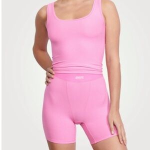SKIMS Bubble Gum Ribbed Tank and Brief Set